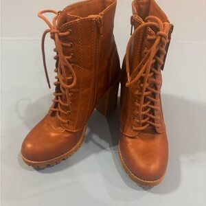 Stylish Brown Lace-Up Ankle Boots